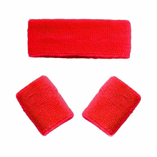 Zweetbandjes Set Rood - Disco Jaren 80