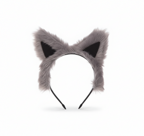 Weerwolf Oren - Haarband Grijs Oren - Pluche Diadeem Dieren
