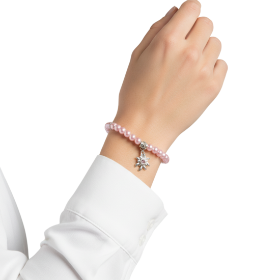 Oktoberfest Armband - Roze Parels en Edelweiss