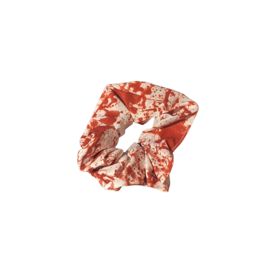 Haarscrunchie Halloween - Wit met Bloed