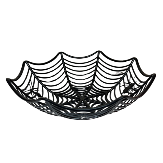 Decoratie Spinnenweb Mandje - Halloween Mand - Zwart