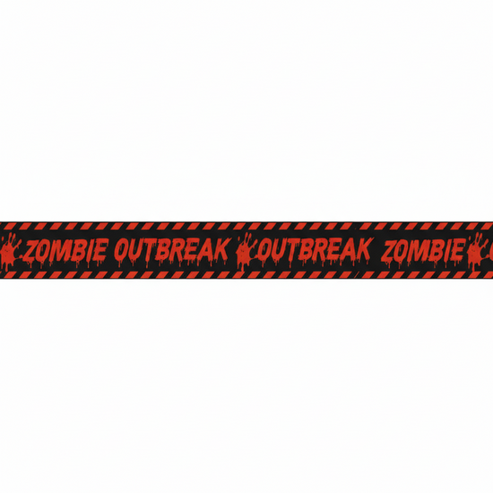 Afzetlint Halloween - Zombie Outbreak - Zwart-Rood - 10 meter