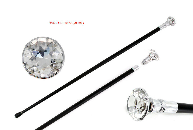 Wandelstok Diamant Luxe - Pooier Stok - 3-delig - 93 cm