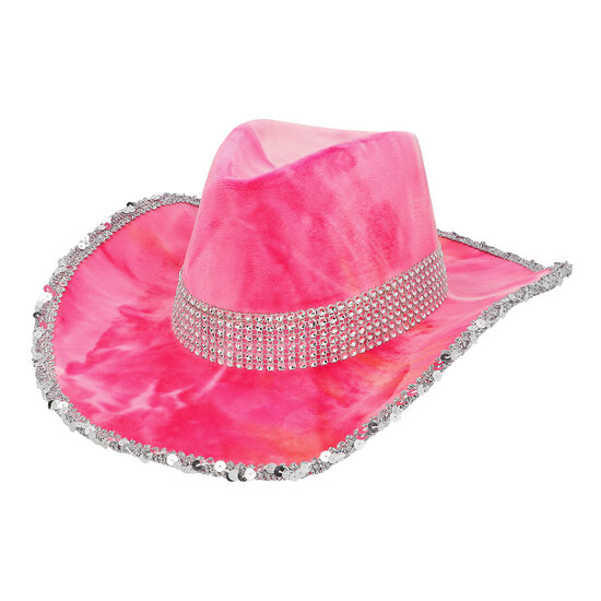 Cowboyhoed Darling Roze - Suedelook - Volwassenen 