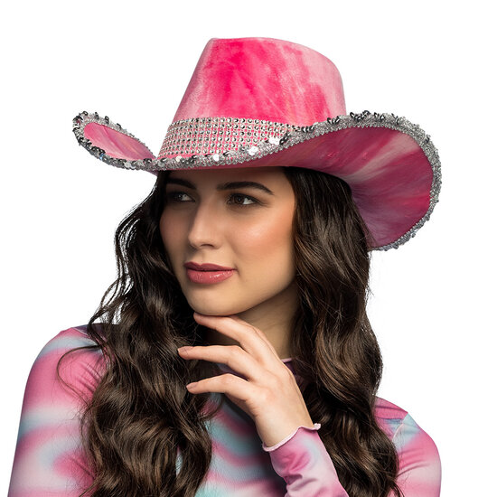 Cowboyhoed Darling Roze - Suedelook - Volwassenen 