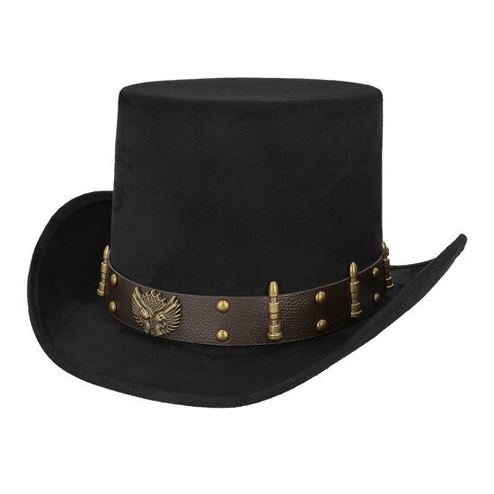 Steampunk Hoed - Bulletpunk Zwart - Sciencefiction - Volwassenen