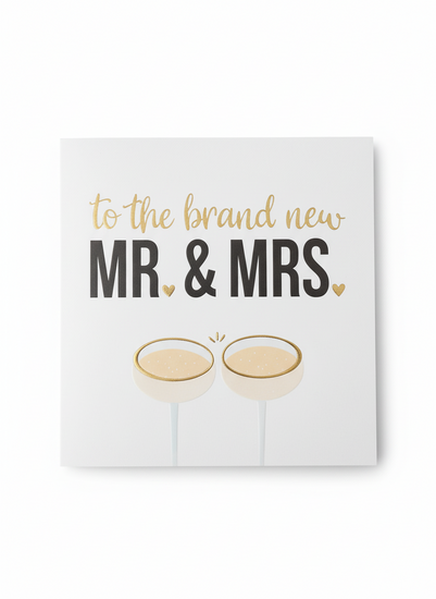 Wenskaart Daisy XL - New MR & MRS - met Envelop