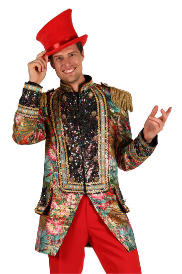 Thetru Carnavalsjas Heren - Carnevale Fi&euml;sta Rood - Kleurrijke Bloemen