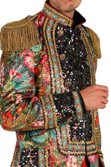 Thetru Carnavalsjas Heren - Carnevale Fi&euml;sta Rood - Kleurrijke Bloemen