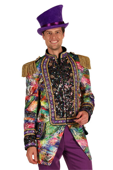 Thetru Carnavalsjas Heren - Carnevale Fi&euml;sta Paars - Kleurrijke Bloemen