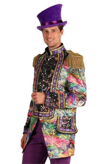 Thetru Carnavalsjas Heren - Carnevale Fi&euml;sta Paars - Kleurrijke Bloemen