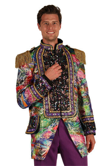 Thetru Carnavalsjas Heren - Carnevale Fi&euml;sta Paars - Kleurrijke Bloemen