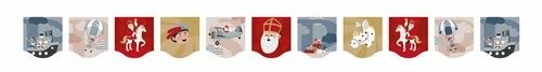 Vlaggenlijn Sinterklaas en Co - Textiel - 4 meter