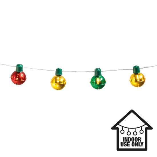 LED Lichtketting Kerstbellen - Kleurrijk - 140 cm