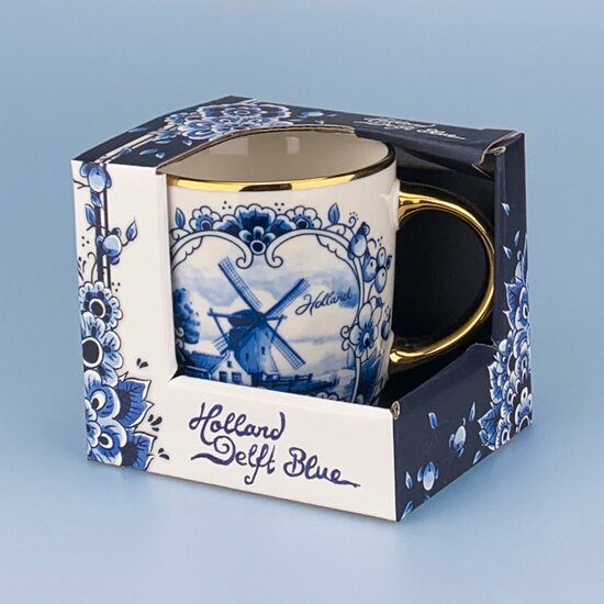 Souvenir Mok - Beker - Delftsblauw Goud