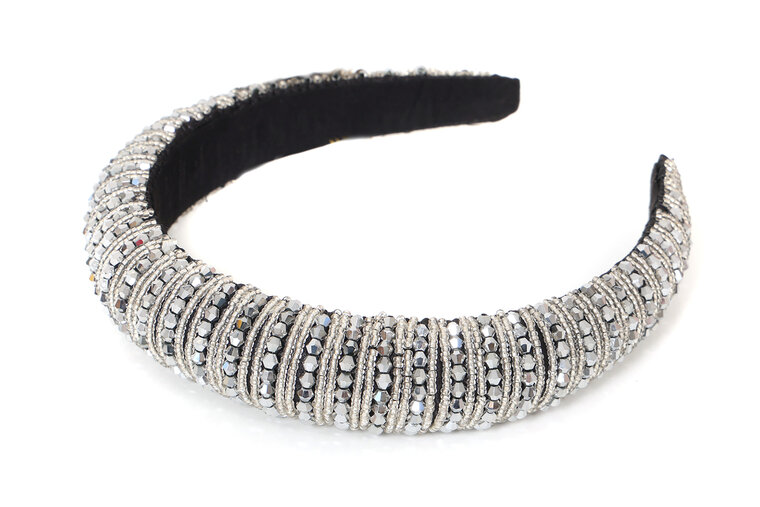 Haarband Glitter Steentjes - Zilver