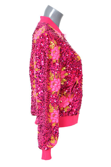 Paillettenjasje Flower Roze - Glitter en Glamour - Dames