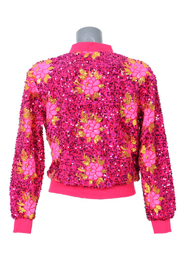 Paillettenjasje Flower Roze - Glitter en Glamour - Dames
