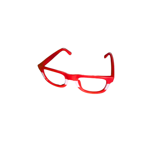 Huusse - Bril Zonder Glas - Rood-Wit