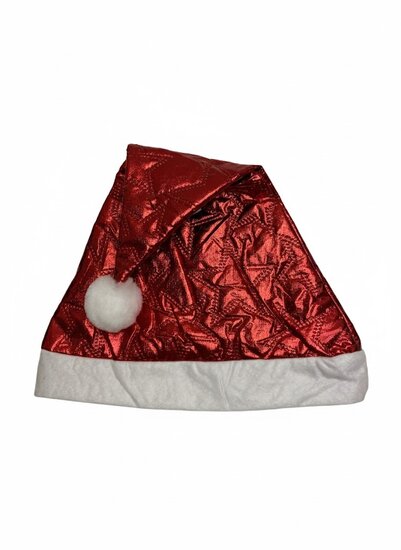 Kerstmuts Sterren - Metallic - Rood