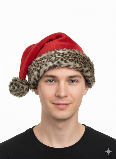 Kerstmuts - Panter - Rood