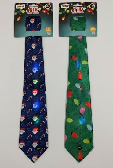 Stropdas Kerst -  Met Lichtjes - Assorti
