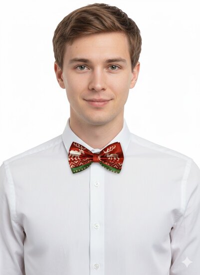 Vlinderstrik Kerst - Rood Groen 