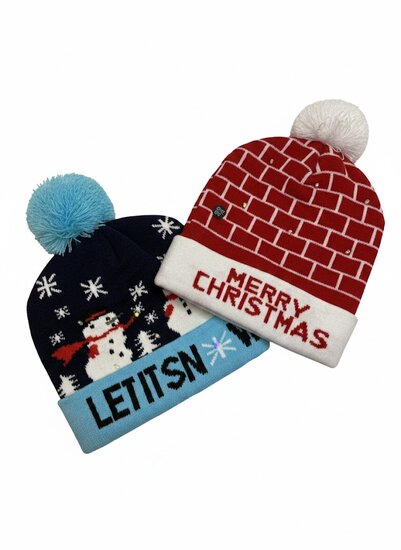 Kerstmuts Met Lichtjes - Assorti