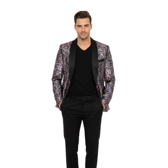 Pailletten Colbert - Multicolor - Heren