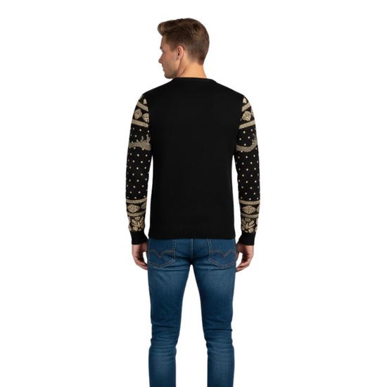 Foute Kersttrui - Jumping Reindeer - Zwart - Volwassenen