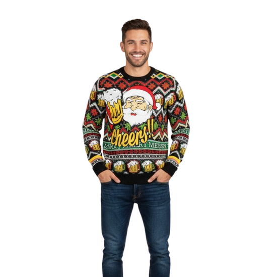 Foute Kersttrui Santa Cheers 