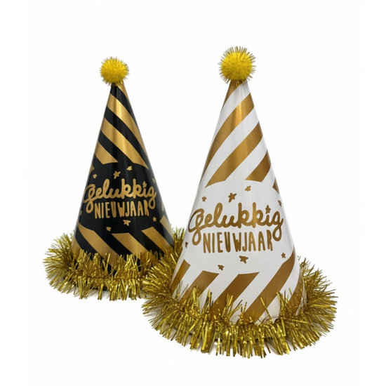 Gelukkig Nieuwjaar Feesthoedje - Assorti 