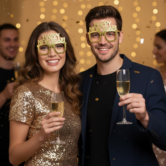 Happy New Year Bril - Goud