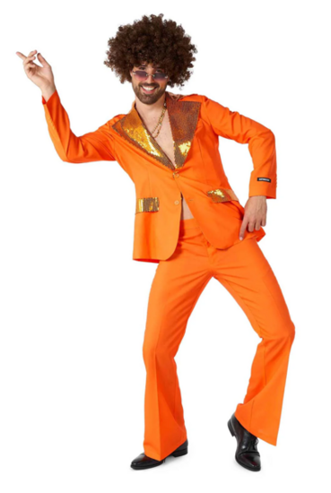 Suitmeister Kostuum - Disco Suit 2 delig - Oranje - Volwassenen