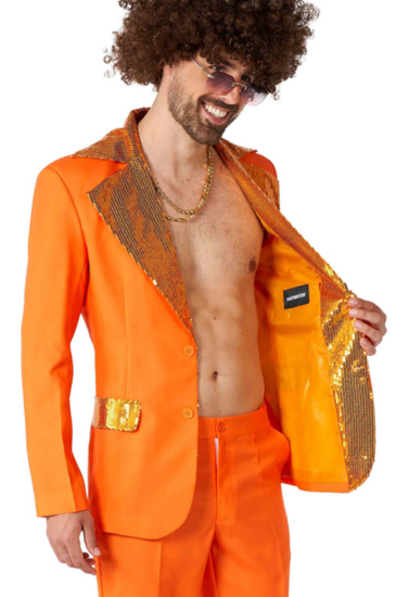 Suitmeister Kostuum - Disco Suit 2 delig - Oranje - Volwassenen