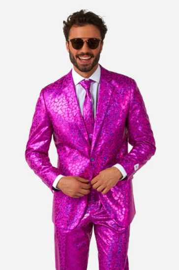 Opposuits - Carnavalskleding Heren -  Peppy Pink 3-delig