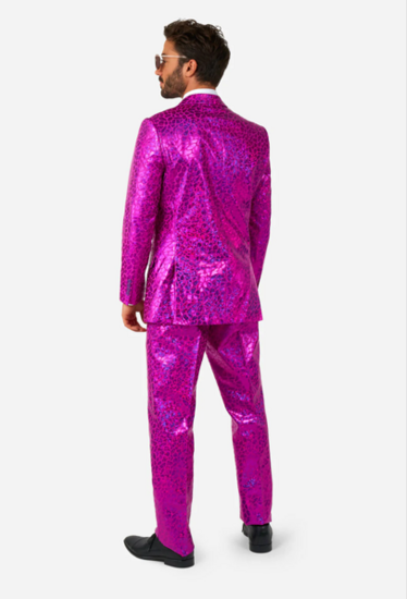 Opposuits - Carnavalskleding Heren -  Peppy Pink 3-delig