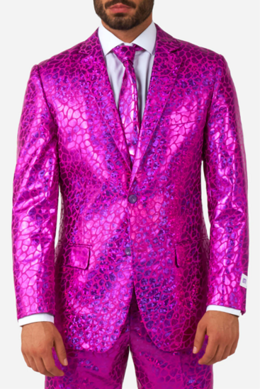 Opposuits - Carnavalskleding Heren -  Peppy Pink 3-delig