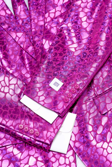 Opposuits - Carnavalskleding Heren -  Peppy Pink 3-delig