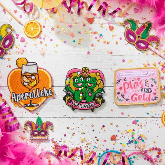 Oeteldonk Carnavalsjas Kort Zwart - Met Emblemen - Dames