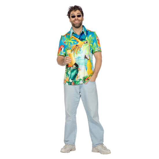 Hawaii blouse - Papegaai - Heren