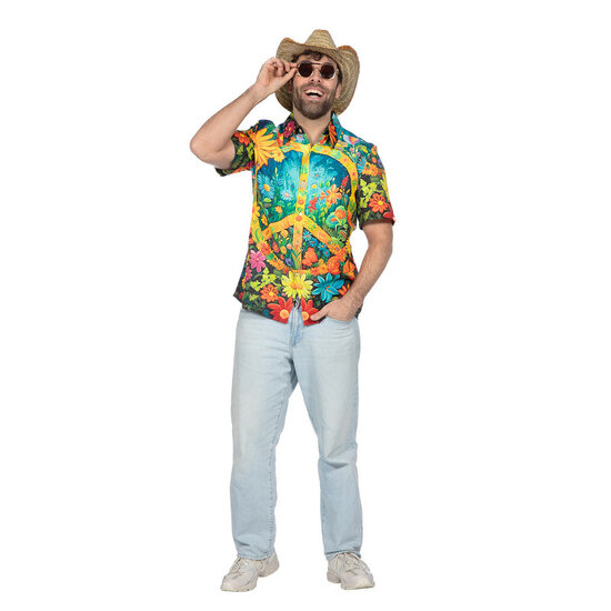 Hippie Blouse - Peace En Bloemen - Heren