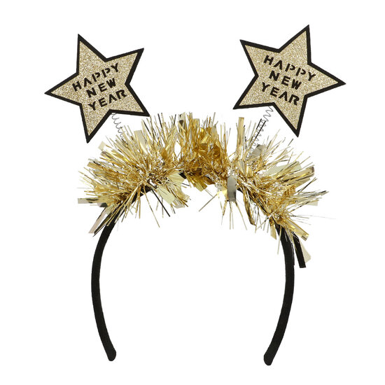 Diadeem Shine - Happy new Year - Goud-Zwart