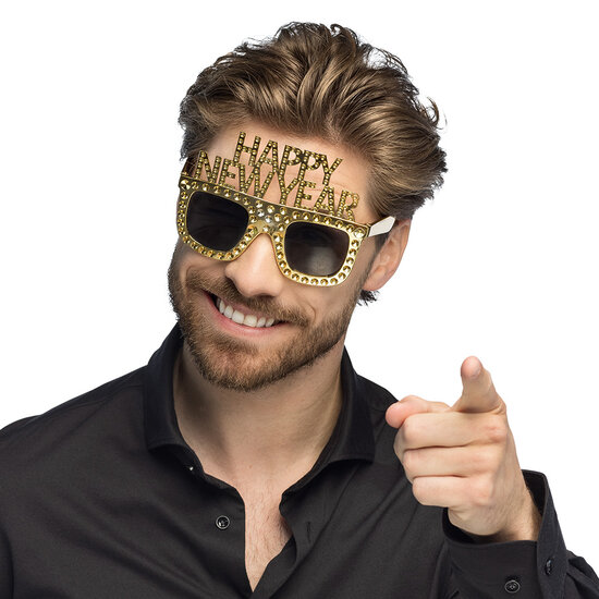 Partybril Bling Bling - Happy New Year - Goud