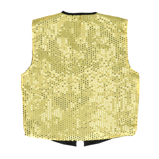 Pailletten Gilet Met Strikje - Goud - Heren