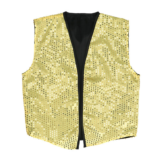 Pailletten Gilet Met Strikje - Goud - Heren