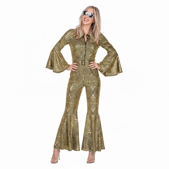 Catsuit Cirkels Goud - Jaren 80 &amp; 90 - Dames