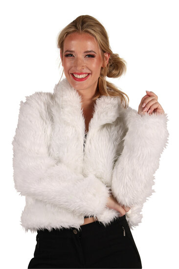 Bontjasje Wit - Zachte Pluche Jas - Dames