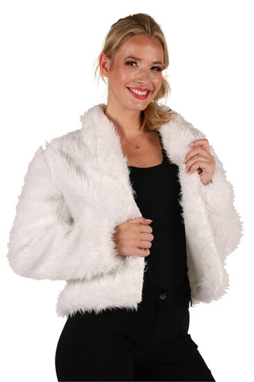 Bontjasje Wit - Zachte Pluche Jas - Dames