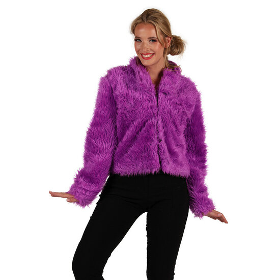 Bontjasje Paars - Zachte Pluche Jas - Dames